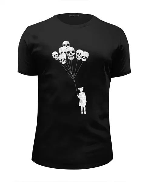 Заказать мужскую футболку в Москве. Футболка базовая Skulls Balloons от Leichenwagen - готовые дизайны и нанесение принтов.