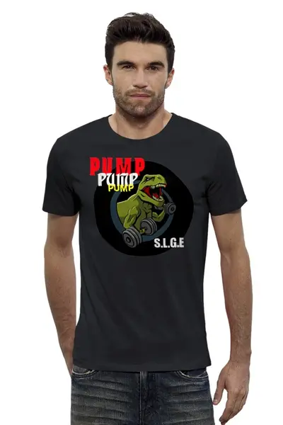 Заказать мужскую футболку в Москве. Футболка базовая PUMP GYM от торгаш - готовые дизайны и нанесение принтов.