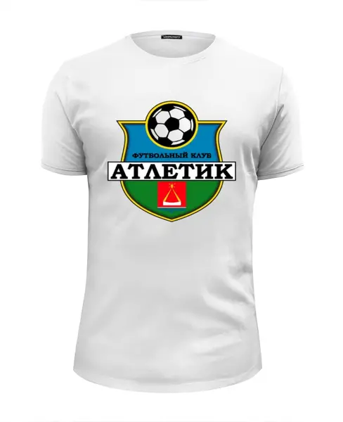 Заказать мужскую футболку в Москве. Футболка базовая ФК "Атлетик" г.Лыткарино от торгаш - готовые дизайны и нанесение принтов.