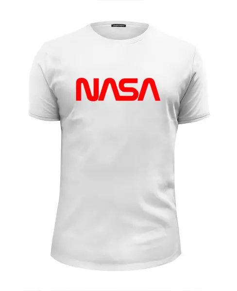Заказать мужскую футболку в Москве. Футболка базовая NASA  от DESIGNER   - готовые дизайны и нанесение принтов.