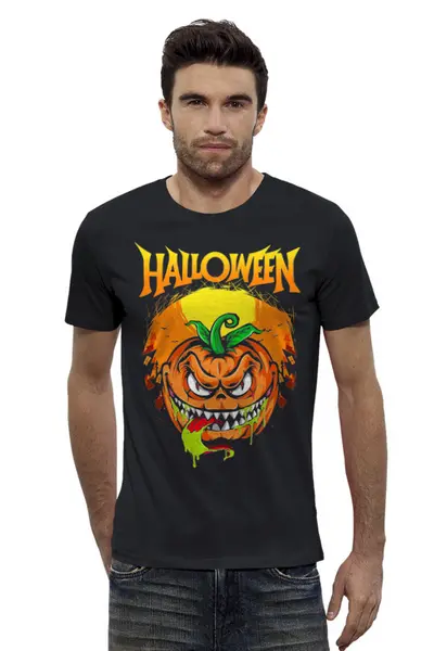 Заказать мужскую футболку в Москве. Футболка базовая ☠ HalloweeN ☠ от balden - готовые дизайны и нанесение принтов.