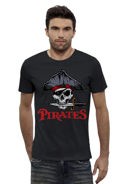 Заказать мужскую футболку в Москве. Футболка базовая Pirates от balden - готовые дизайны и нанесение принтов.