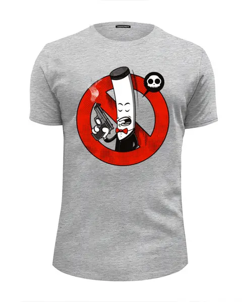 Заказать мужскую футболку в Москве. Футболка базовая Курение Убивает! (Сигарета) от coolmag - готовые дизайны и нанесение принтов.