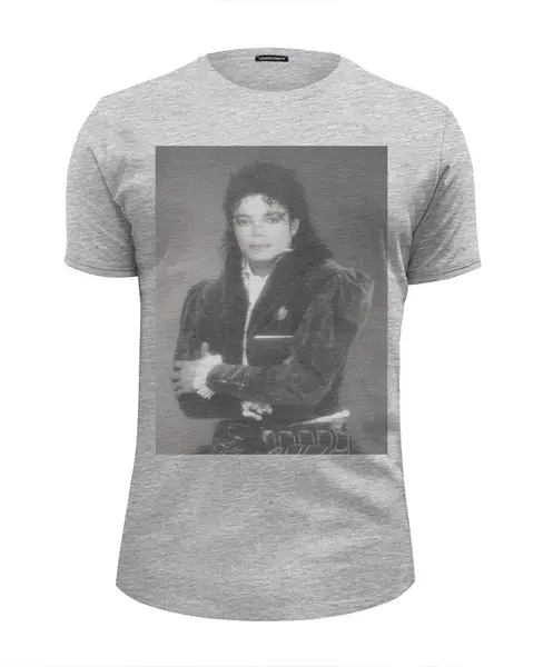 Заказать мужскую футболку в Москве. Футболка базовая Michael Jackson II от KinoArt - готовые дизайны и нанесение принтов.