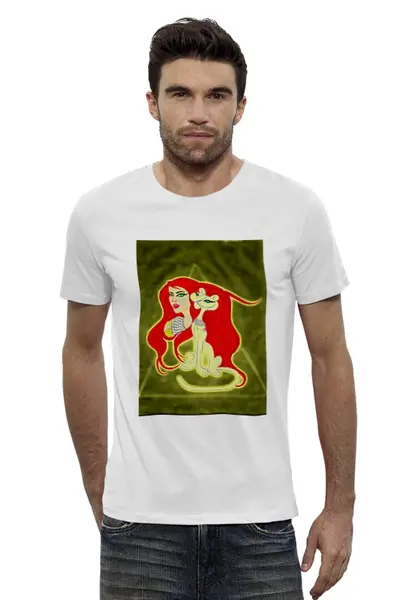 Заказать мужскую футболку в Москве. Футболка базовая Бастет-Богиня любви от Mulan  - готовые дизайны и нанесение принтов.