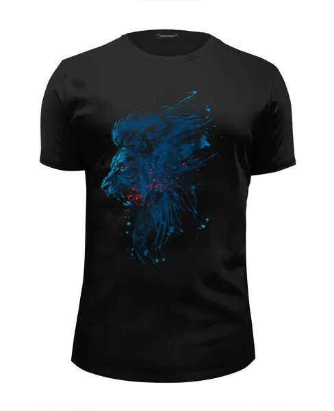 Заказать мужскую футболку в Москве. Футболка базовая Абстрактный лев от printik - готовые дизайны и нанесение принтов.
