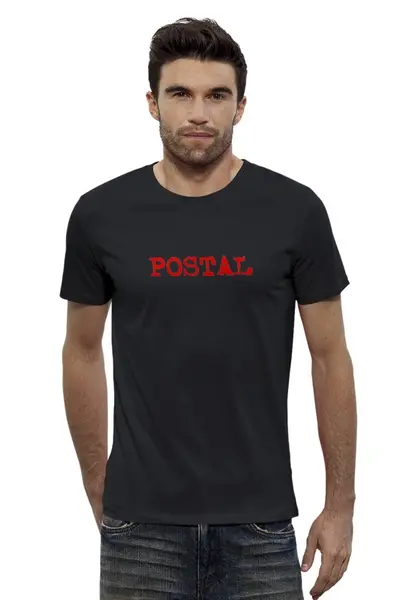 Заказать мужскую футболку в Москве. Футболка базовая Postal от Михан - готовые дизайны и нанесение принтов.