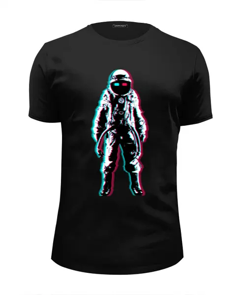 Заказать мужскую футболку в Москве. Футболка базовая Космонавт 3D от Space Art - готовые дизайны и нанесение принтов.