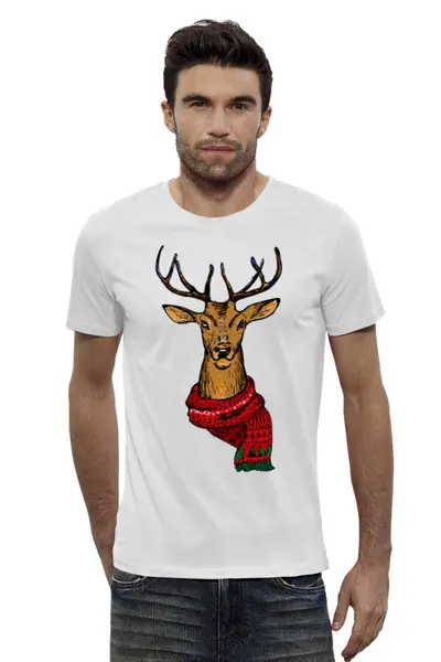 Заказать мужскую футболку в Москве. Футболка базовая Рождество     от T-shirt print  - готовые дизайны и нанесение принтов.