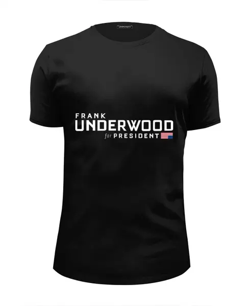 Заказать мужскую футболку в Москве. Футболка базовая Frank Underwood от cherdantcev - готовые дизайны и нанесение принтов.