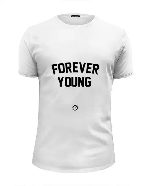 Заказать мужскую футболку в Москве. Футболка базовая Forever young by Brainy от Brainy - готовые дизайны и нанесение принтов.