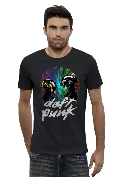 Заказать мужскую футболку в Москве. Футболка базовая ✪ Daft Punk ✪ от balden - готовые дизайны и нанесение принтов.