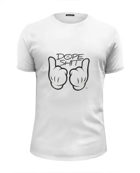 Заказать мужскую футболку в Москве. Футболка базовая Dope SHIT от Sergio Happy - готовые дизайны и нанесение принтов.