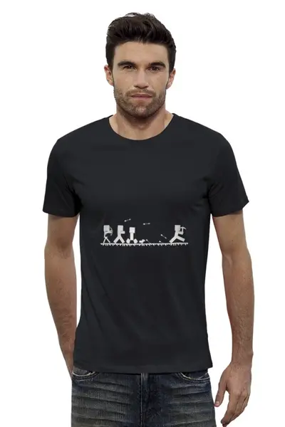 Заказать мужскую футболку в Москве. Футболка базовая Minecraft - Охота от klip - готовые дизайны и нанесение принтов.