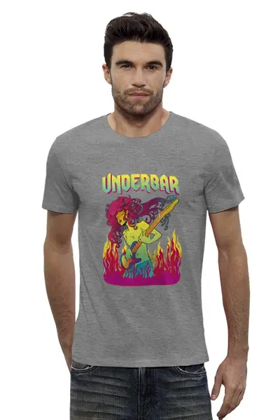 Заказать мужскую футболку в Москве. Футболка базовая Underbar grey t-shirt от Alcochat - готовые дизайны и нанесение принтов.