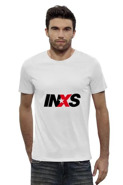Заказать мужскую футболку в Москве. Футболка базовая группа INXS от Fedor - готовые дизайны и нанесение принтов.