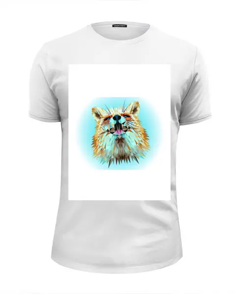 Заказать мужскую футболку в Москве. Футболка базовая Low Poly Fox от natulia_hatulia@yahoo.com - готовые дизайны и нанесение принтов.