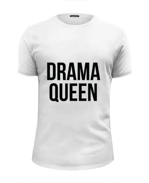 Заказать мужскую футболку в Москве. Футболка базовая Drama queen от Vasilixa - готовые дизайны и нанесение принтов.