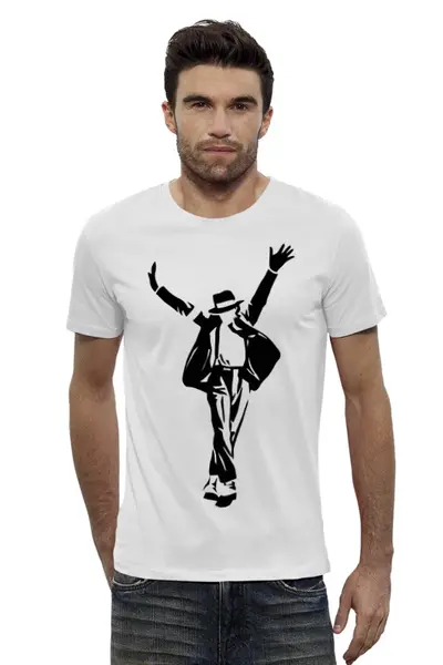 Заказать мужскую футболку в Москве. Футболка базовая Майкл Джексон (Michael Jackson) от originals - готовые дизайны и нанесение принтов.