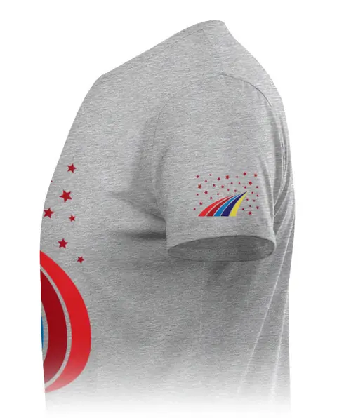 Заказать мужскую футболку в Москве. Футболка базовая Серп и молот с цветными лучами от IrinkaArt  - готовые дизайны и нанесение принтов.