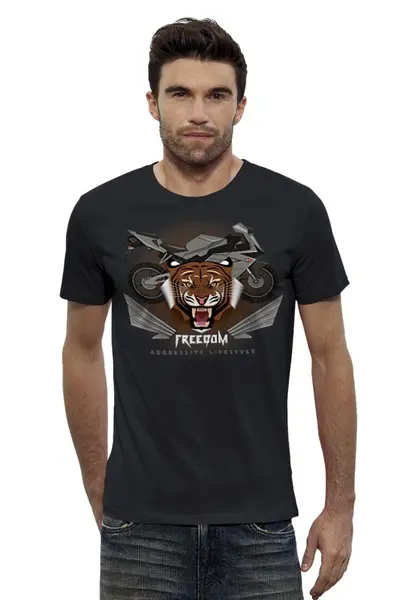 Заказать мужскую футболку в Москве. Футболка базовая Freedom от alexbonart - готовые дизайны и нанесение принтов.