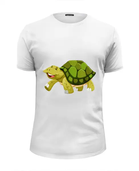 Заказать мужскую футболку в Москве. Футболка базовая черепаха новый год от nadegda - готовые дизайны и нанесение принтов.