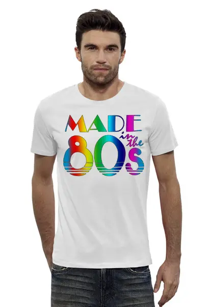 Заказать мужскую футболку в Москве. Футболка базовая MadeInThe80s  от balden - готовые дизайны и нанесение принтов.