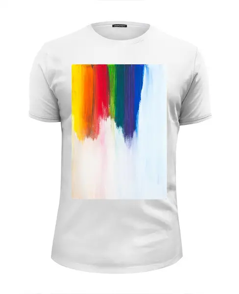 Заказать мужскую футболку в Москве. Футболка базовая Rainbow от FireFoxa - готовые дизайны и нанесение принтов.