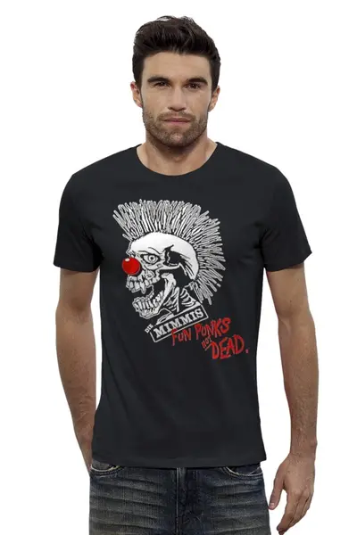 Заказать мужскую футболку в Москве. Футболка базовая Punks Not Dead от Leichenwagen - готовые дизайны и нанесение принтов.