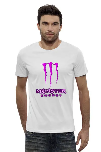 Заказать мужскую футболку в Москве. Футболка базовая Monster Energy от THE_NISE  - готовые дизайны и нанесение принтов.