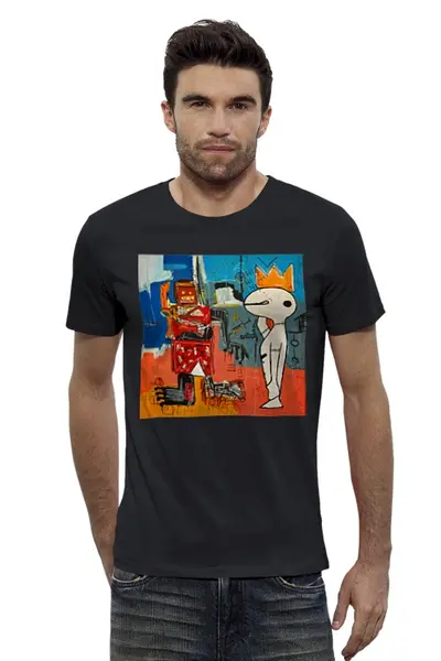 Заказать мужскую футболку в Москве. Футболка базовая Basquiat/Жан-Мишель Баския от Just kidding - готовые дизайны и нанесение принтов.
