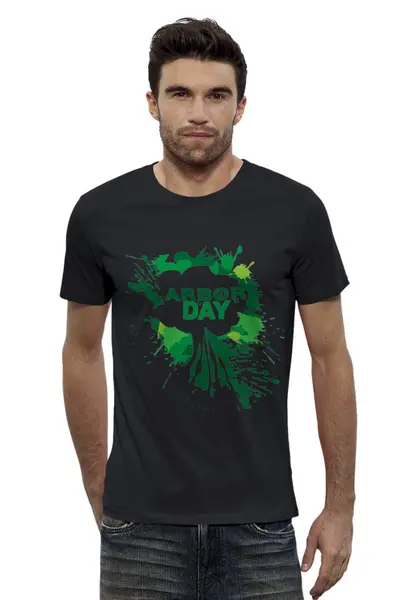 Заказать мужскую футболку в Москве. Футболка базовая Arbor day от IrinkaArt  - готовые дизайны и нанесение принтов.