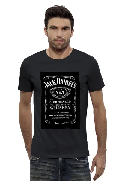 Заказать мужскую футболку в Москве. Футболка базовая "Jack Daniels" от Ева Гришаева - готовые дизайны и нанесение принтов.