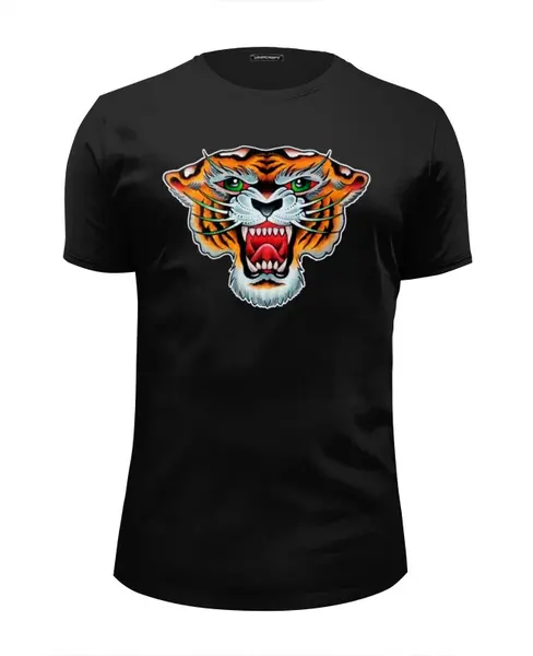 Заказать мужскую футболку в Москве. Футболка базовая Tiger Old School от shap - готовые дизайны и нанесение принтов.