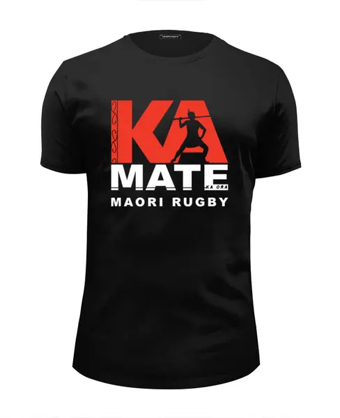 Заказать мужскую футболку в Москве. Футболка базовая Maori Rugby от Rugby  Man - готовые дизайны и нанесение принтов.