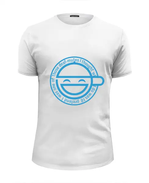 Заказать мужскую футболку в Москве. Футболка базовая Смеющийся человек от GeekFox  - готовые дизайны и нанесение принтов.