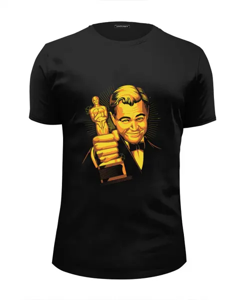 Заказать мужскую футболку в Москве. Футболка базовая Dicaprio Oscar от skynatural - готовые дизайны и нанесение принтов.