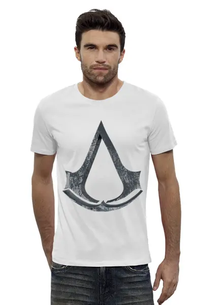 Заказать мужскую футболку в Москве. Футболка базовая Assassin’s Creed от GeekFox  - готовые дизайны и нанесение принтов.