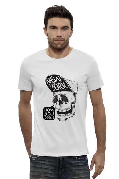 Заказать мужскую футболку в Москве. Футболка базовая Череп  от T-shirt print  - готовые дизайны и нанесение принтов.