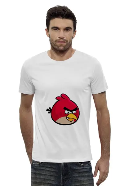 Заказать мужскую футболку в Москве. Футболка базовая Angry Bird от Max - готовые дизайны и нанесение принтов.