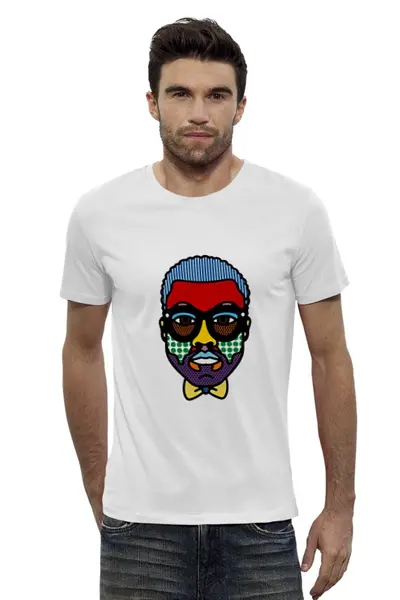 Заказать мужскую футболку в Москве. Футболка базовая Kanye West от Just kidding - готовые дизайны и нанесение принтов.