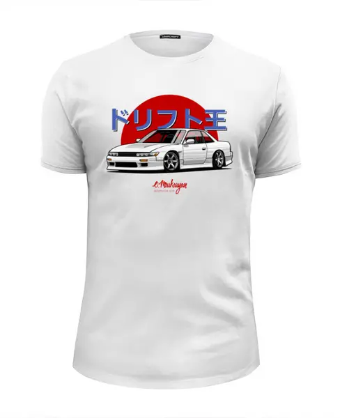 Заказать мужскую футболку в Москве. Футболка базовая Nissan Silvia S13 от Oleg Markaryan - готовые дизайны и нанесение принтов.