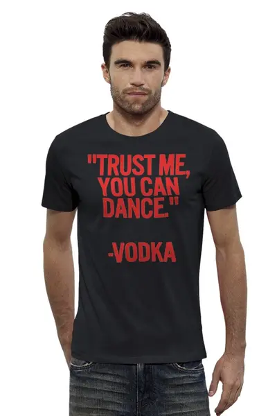 Заказать мужскую футболку в Москве. Футболка базовая Dance Vodka от Leichenwagen - готовые дизайны и нанесение принтов.