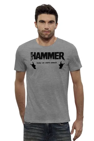 Заказать мужскую футболку в Москве. Футболка базовая Metal Hammer от Leichenwagen - готовые дизайны и нанесение принтов.
