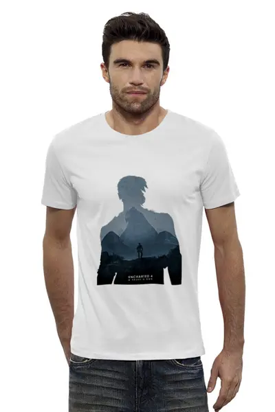 Заказать мужскую футболку в Москве. Футболка базовая Uncharted от GeekFox  - готовые дизайны и нанесение принтов.