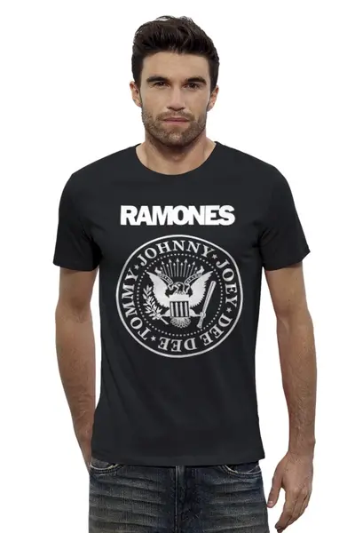 Заказать мужскую футболку в Москве. Футболка базовая Ramones от rancid - готовые дизайны и нанесение принтов.