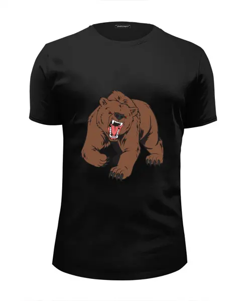 Заказать мужскую футболку в Москве. Футболка базовая Bear / Медведь от crash - готовые дизайны и нанесение принтов.