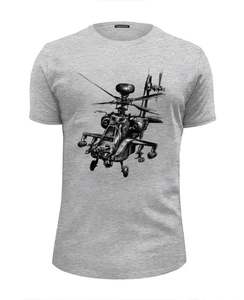 Заказать мужскую футболку в Москве. Футболка базовая Апач (вертолёт) от printik - готовые дизайны и нанесение принтов.