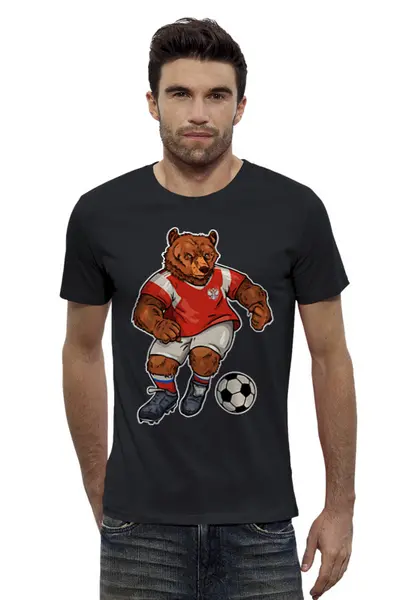 Заказать мужскую футболку в Москве. Футболка базовая Футболист от T-shirt print  - готовые дизайны и нанесение принтов.