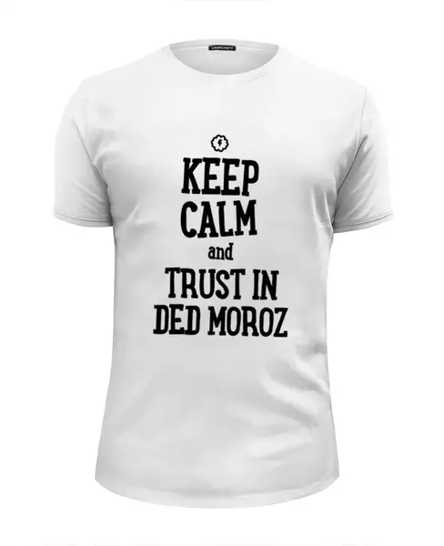 Заказать мужскую футболку в Москве. Футболка базовая TRUST IN DED MOROZ by Brainy от Brainy - готовые дизайны и нанесение принтов.